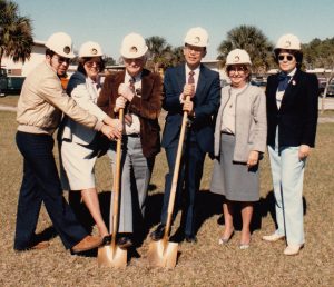 1986 ground breaking for IST’s first headquarters. Then Research VP Lou Trefonas (3rd from left) and IST’s 1st director, Wei Chen (4th from left), wield the shovels. 1986 ground breaking for IST's first headquarters.