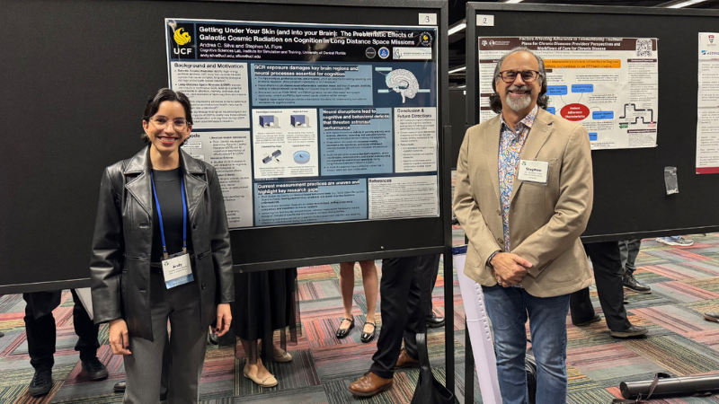 Stephen Fiore, Ph.D., director of the Cognitive Sciences Laboratory at the University of Central Florida’s Institute for Simulation and Training (IST) and a Pegasus professor, at the 69th Human Factors and Ergonomics Society (HFES) International Annual Meeting, ASPIRE (Advancing Systems and Practice through Innovation, Research and Education for Human Factors and Ergonomics) in Chicago, Illinois.
